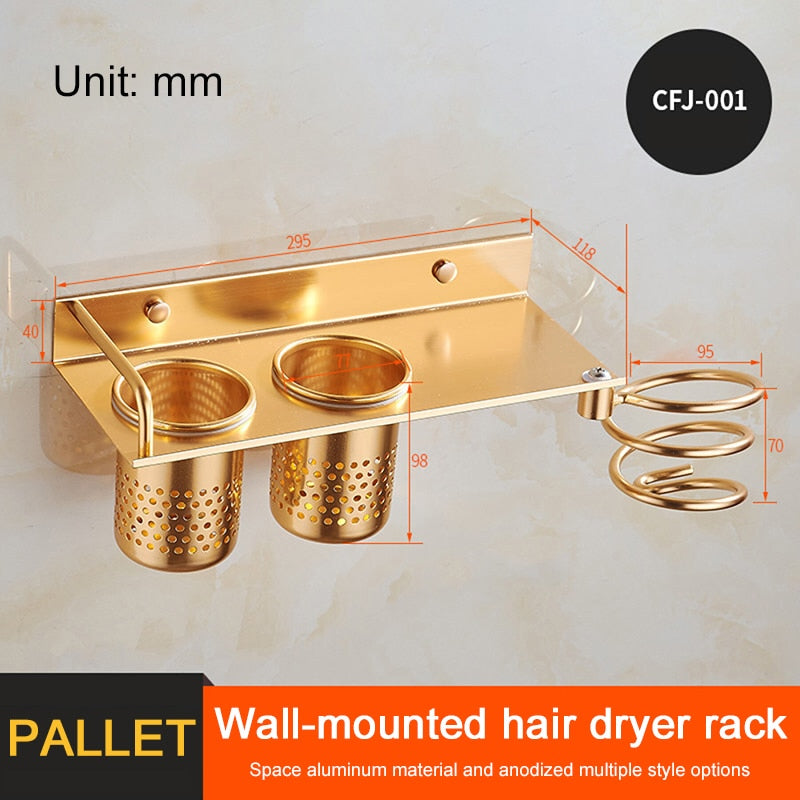 Wall Hanging Comb & Hair Dryer Holder - kaurempires